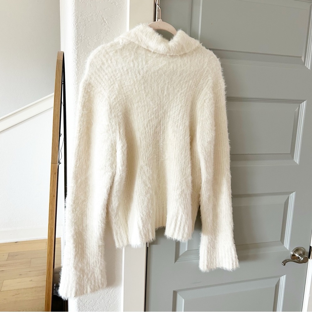Anthropologie Pearl Button Fuzzy Cardigan Sweater - Picture 6 of 7